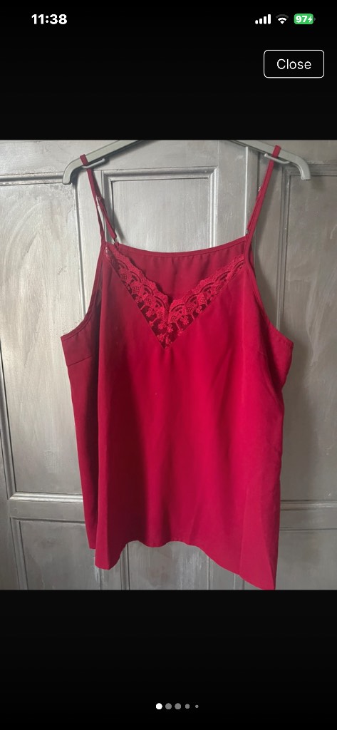 Wine Lace Panel Camisole Top- NWT-Shein Curve - 16/18 ( 1 XL)