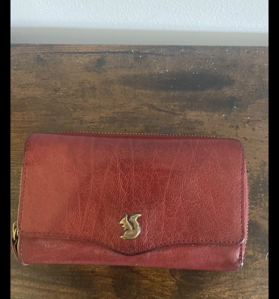 Large Conkca Russet Leather Purse- VGC