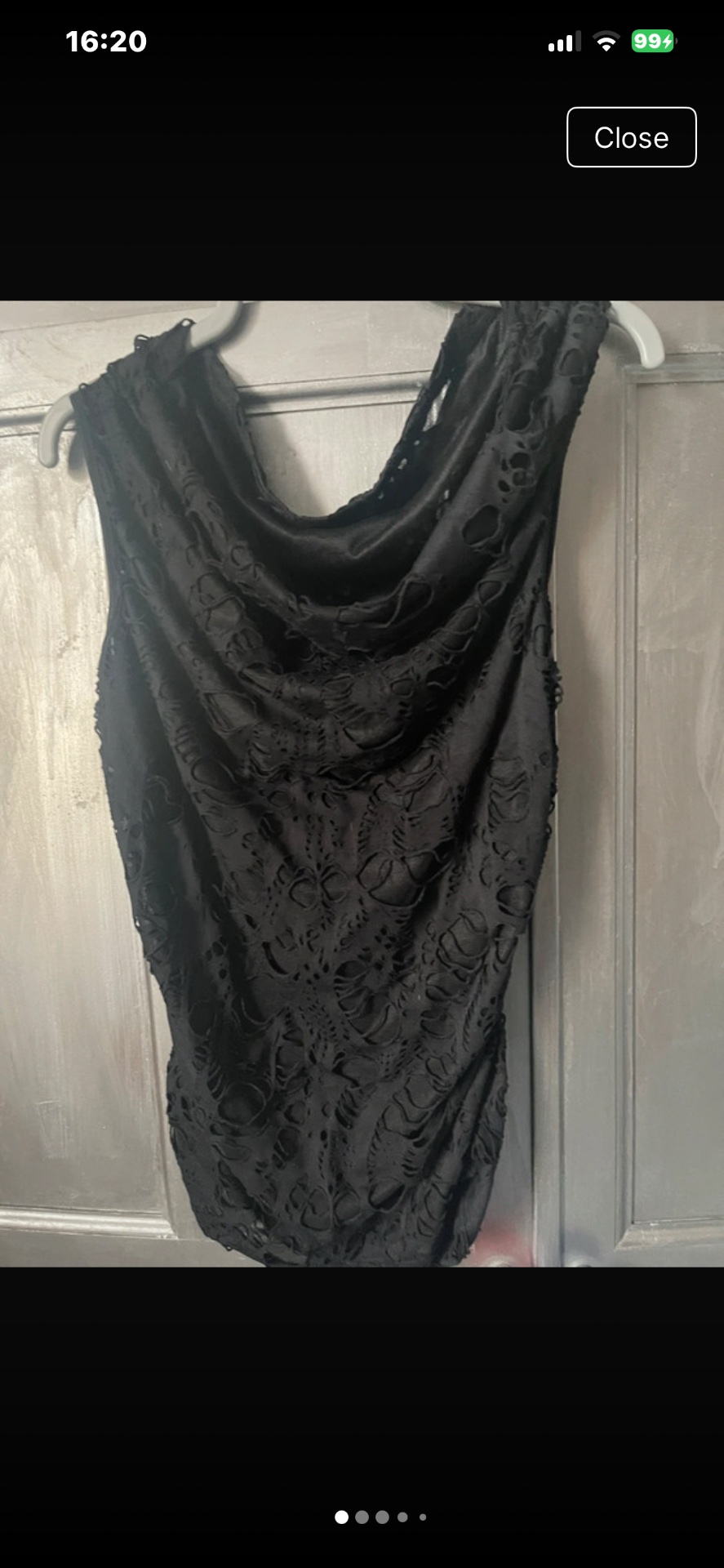 NWOT Romwe Black Distressed Off The Shoulder Top- 16XL