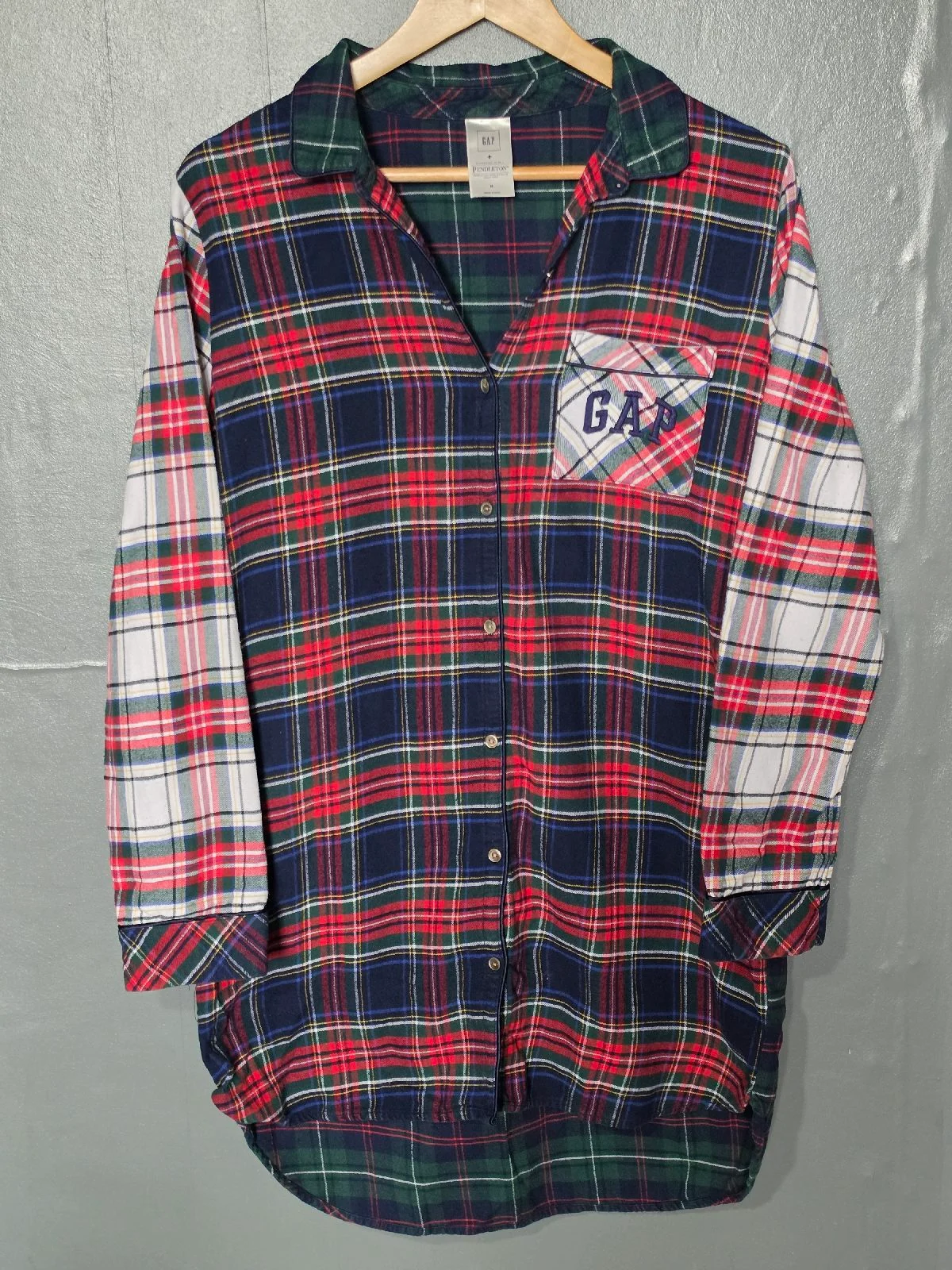 Rare GAP x Pendleton Plaid Patchwork Flannel Nightshirt Dress Size M