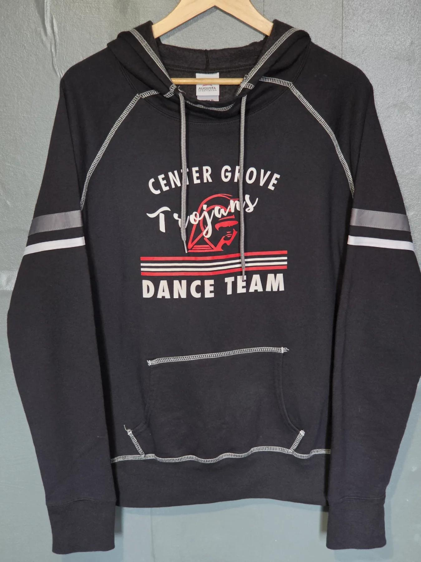 Augusta Sportswear US Varsity Center Grove Trojans Hoodie | Ladies XL Black