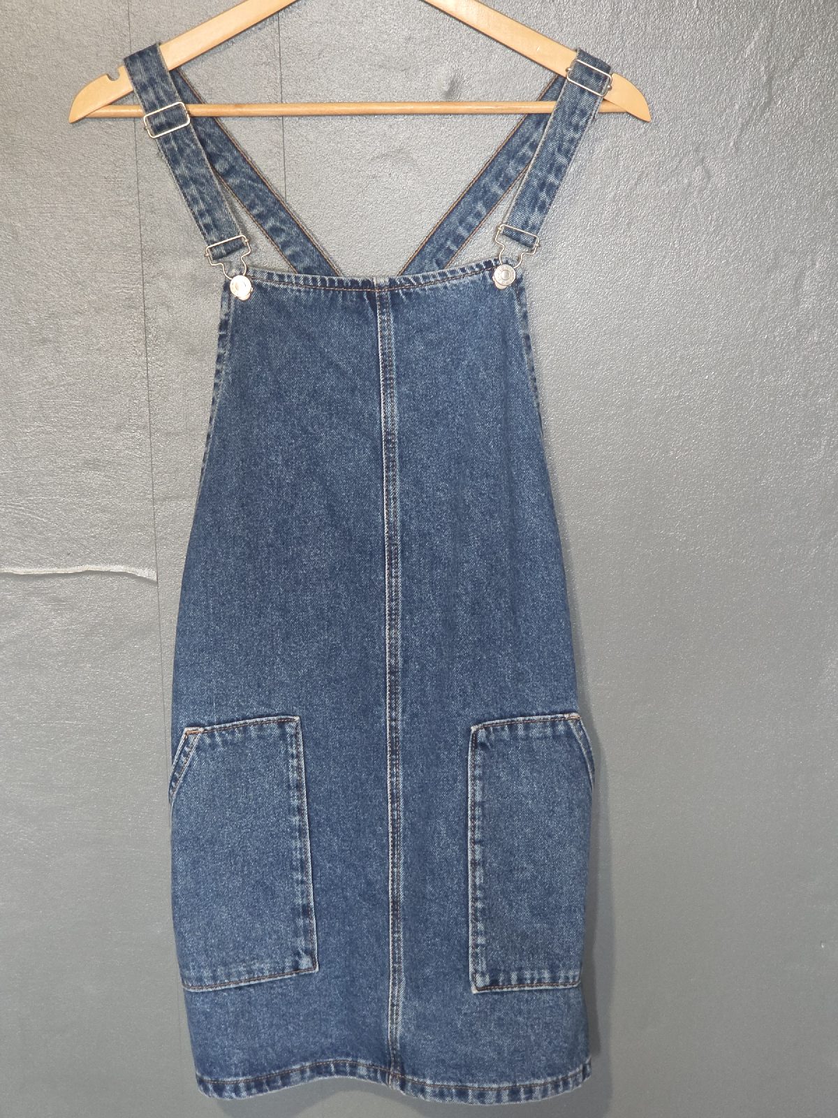 Topshop MOTO Denim Pinafore Dungaree Dress – UK 10 – Excellent Pre-Loved