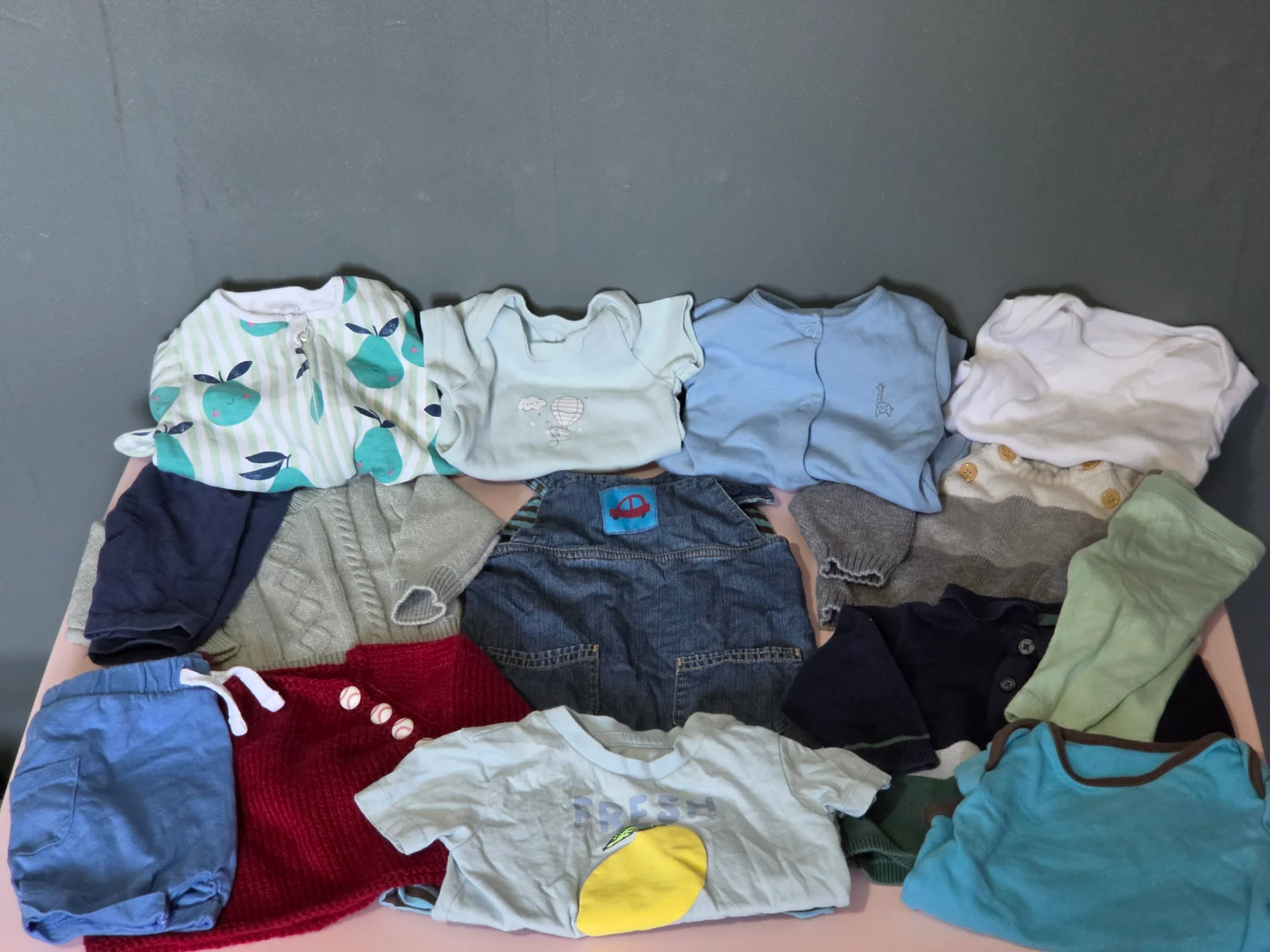Baby Boys / Unisex Clothing Bundle x13 Items | Size 0-3 Months (62cm) | Inc. Heavy Knitwear & Dung