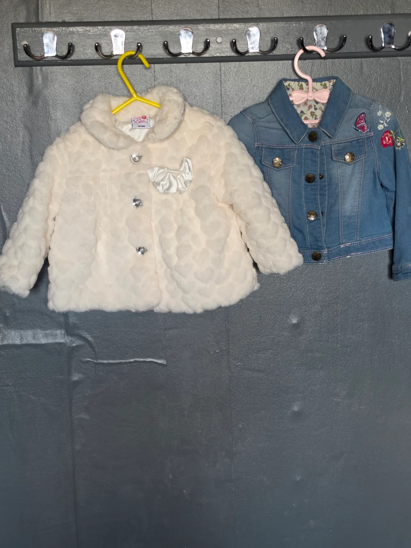 Baby Girl Jacket Bundle – Cutey Couture Faux Fur (12-18M) & Nutmeg Denim Jacket (1.5-2Y)