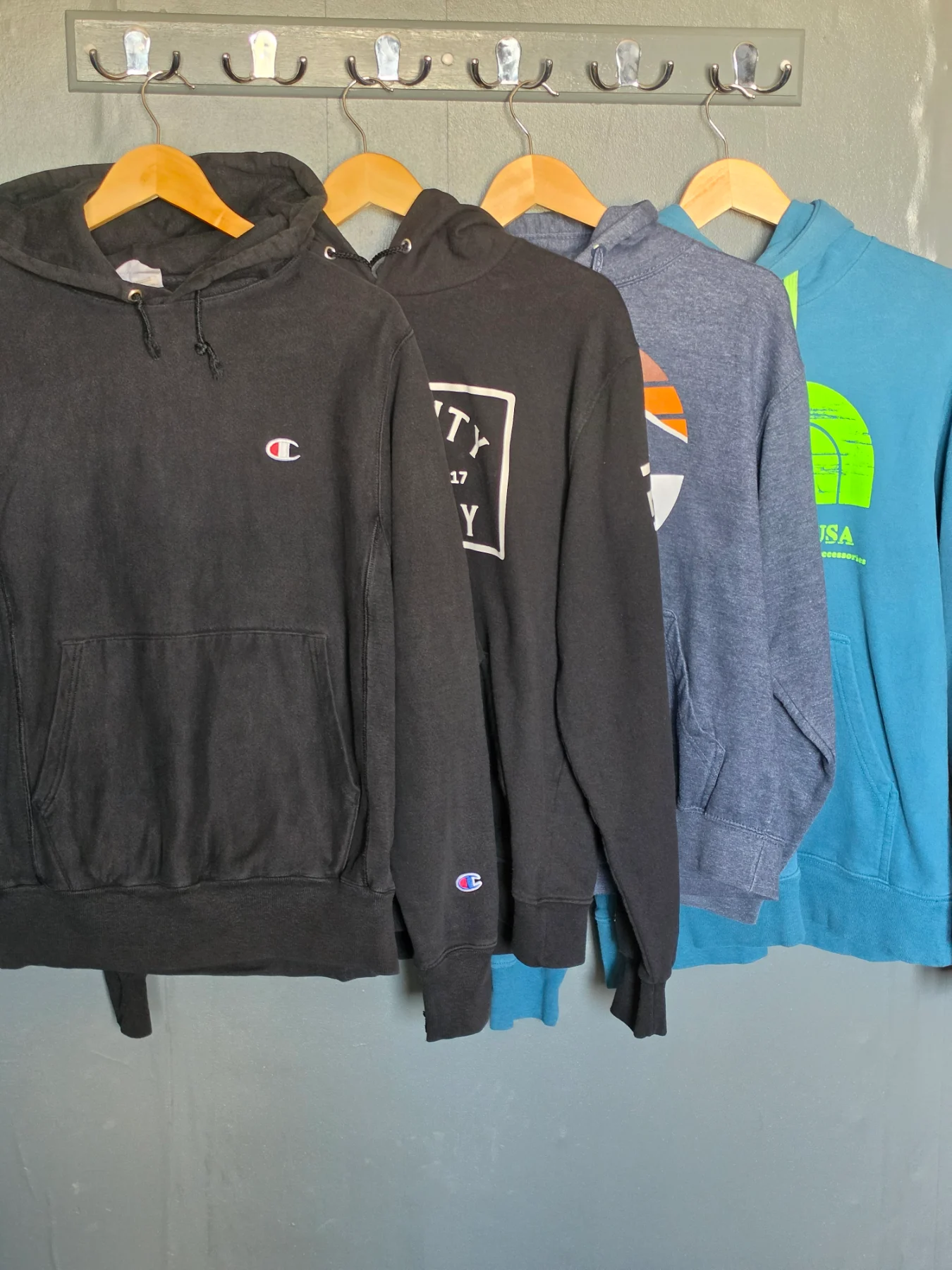 Men's Hoodie Bundle Lot (Set of 4) Size Small - Distressed/Flawed Streetwear & Skate Lot - Champion,