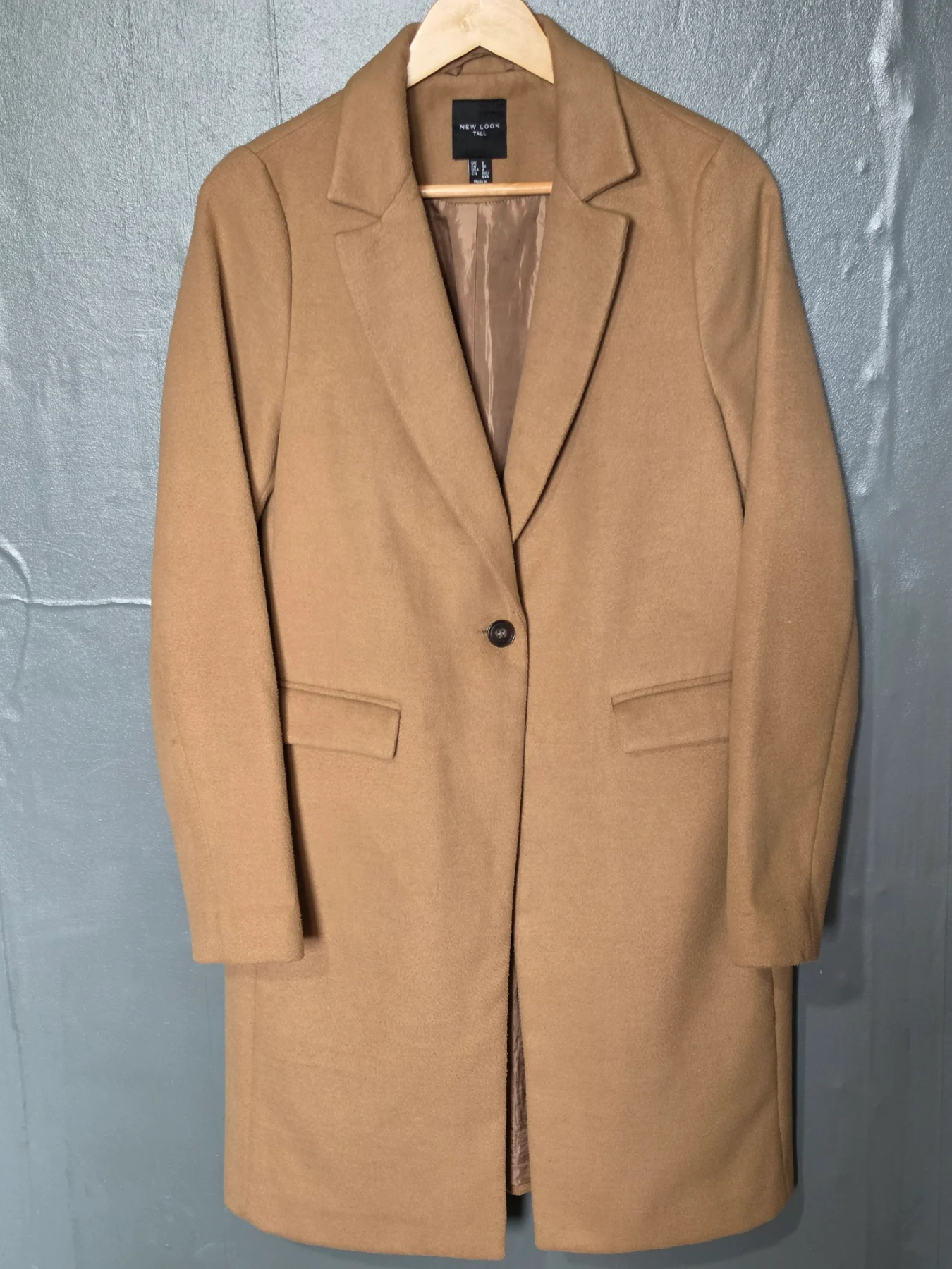 New Look Tall Camel Single-Breasted Longline Formal