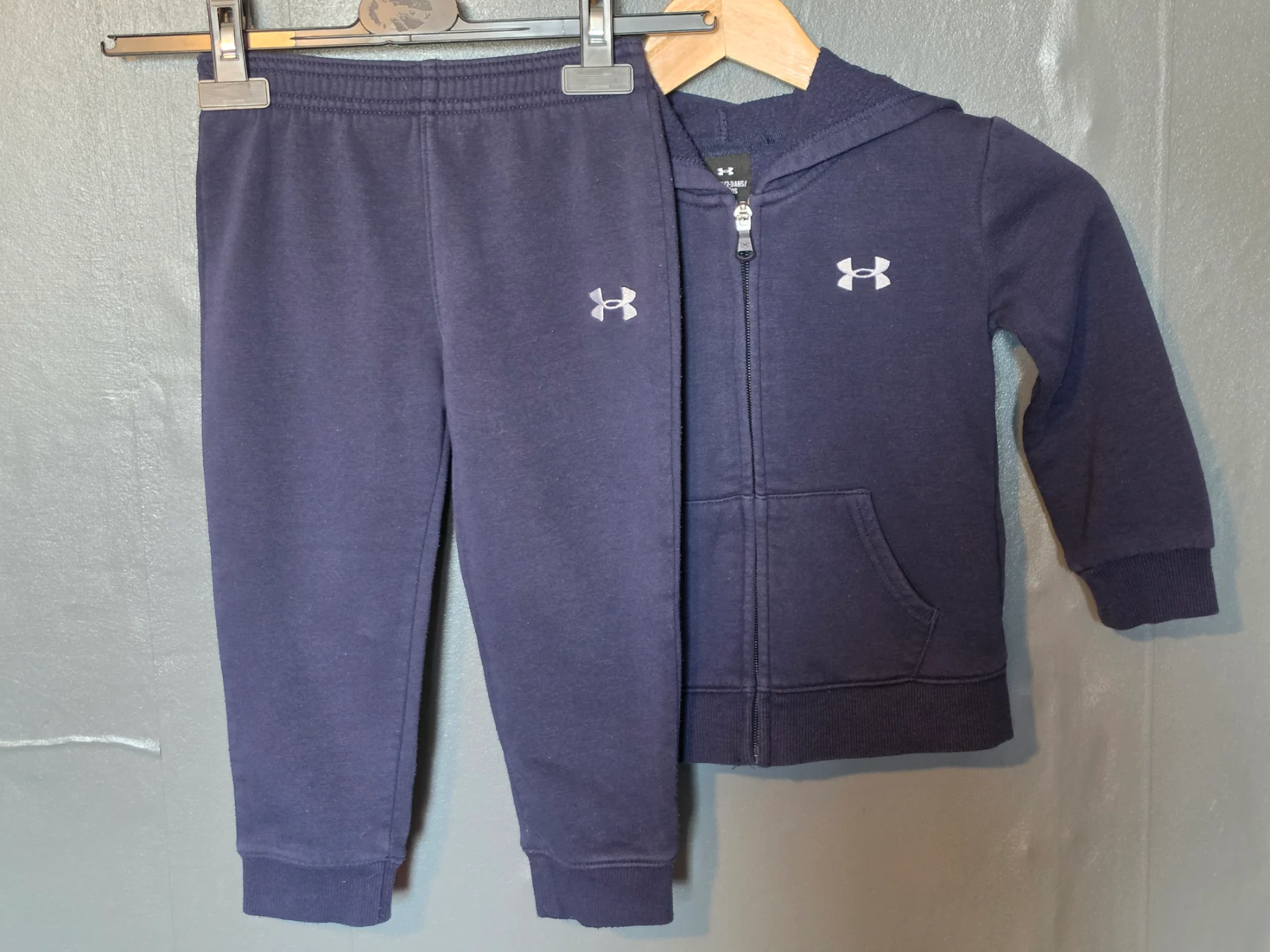 Boys Under Armour Hooded Tracksuit Set - Navy Blue (Size 2-3 Years)