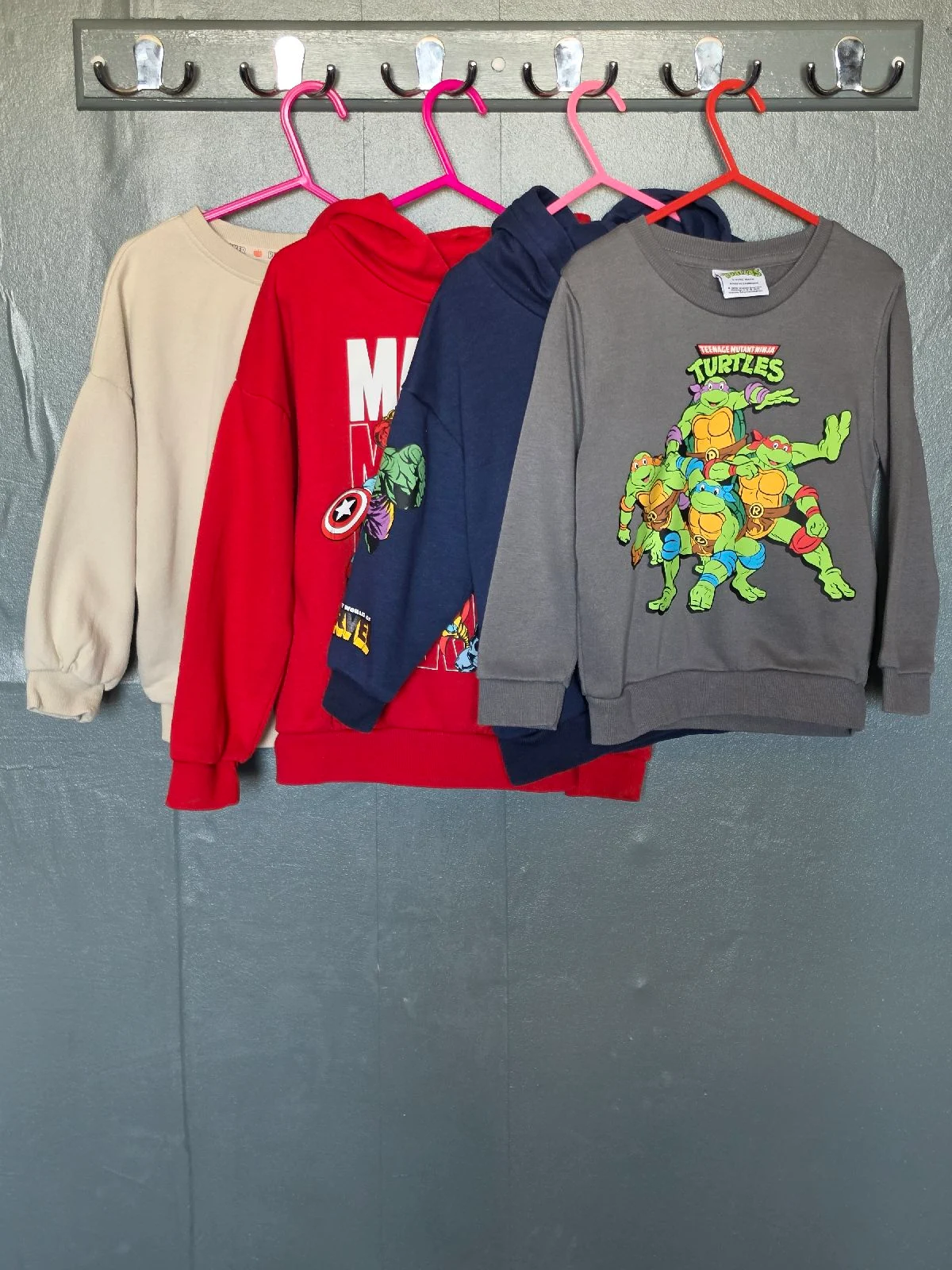 Kids Character Hoodie & Sweatshirt Bundle Size 3-4 up to 5-6 Years – Marvel & TMNT