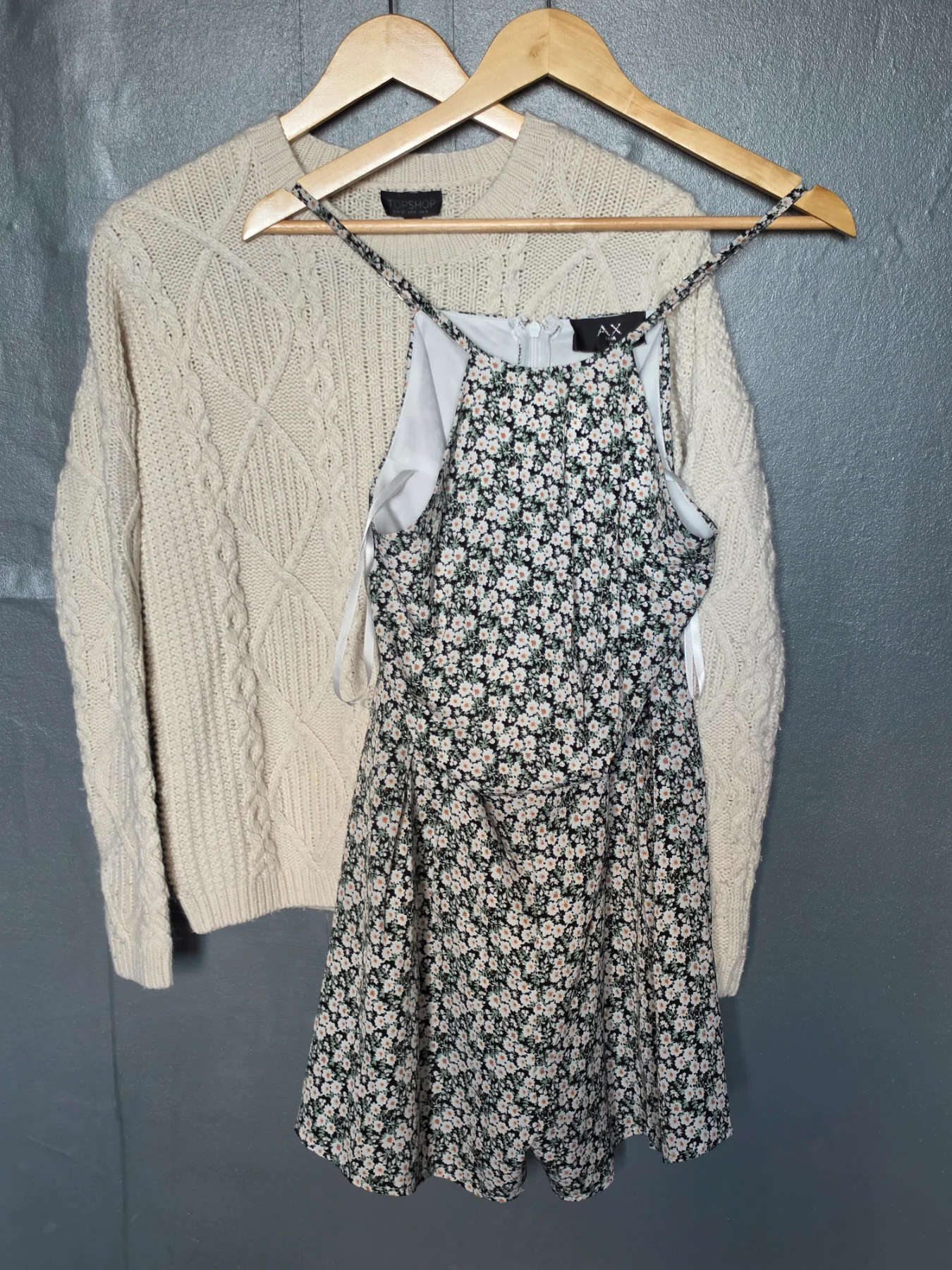 UK 8 Clothing Bundle Topshop Cream Cable Knit Jumper AX Paris Floral Playsuit