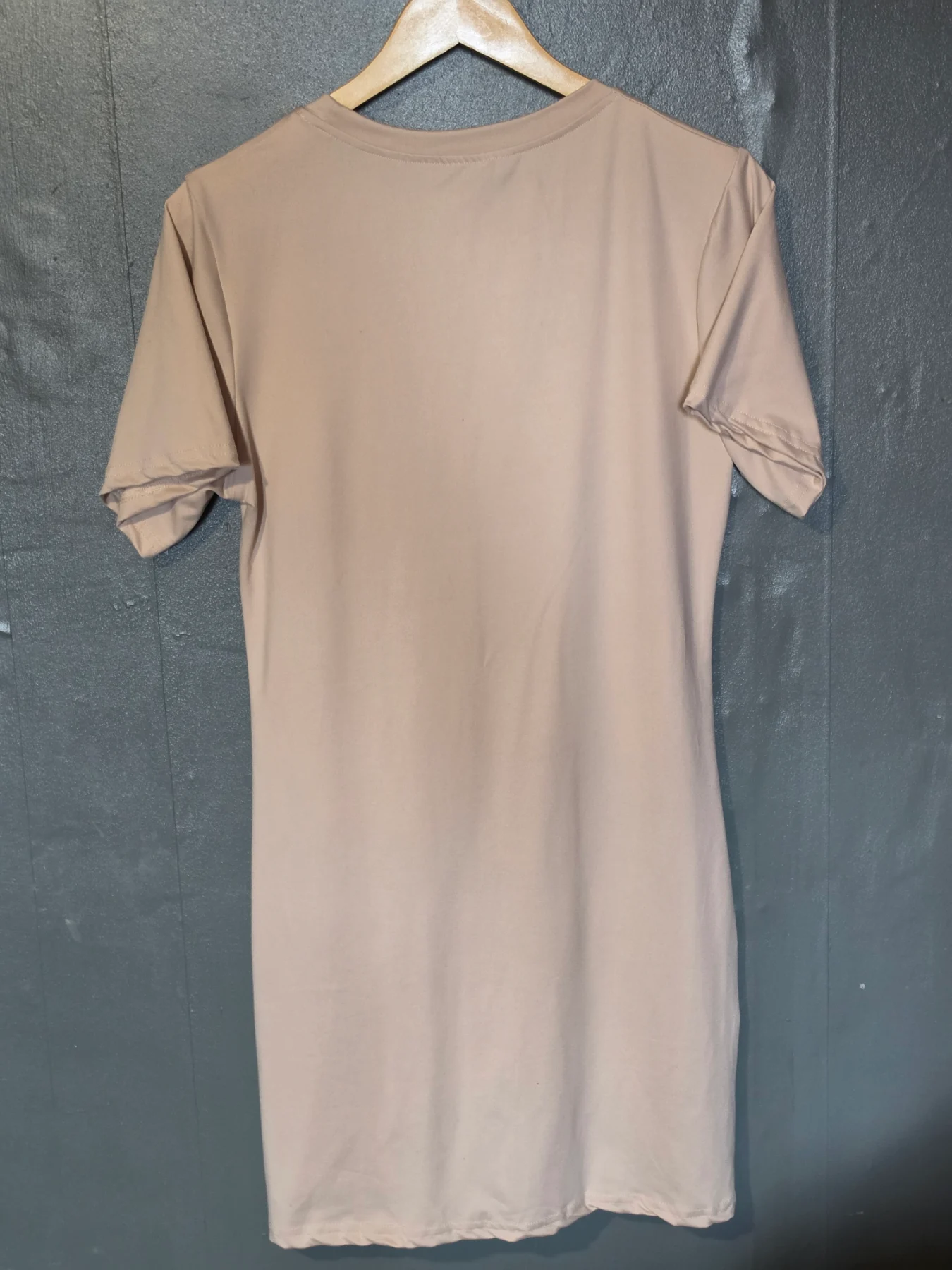 Shein Nude Beige T-Shirt Mini Dress Size L Large Excellent Condition