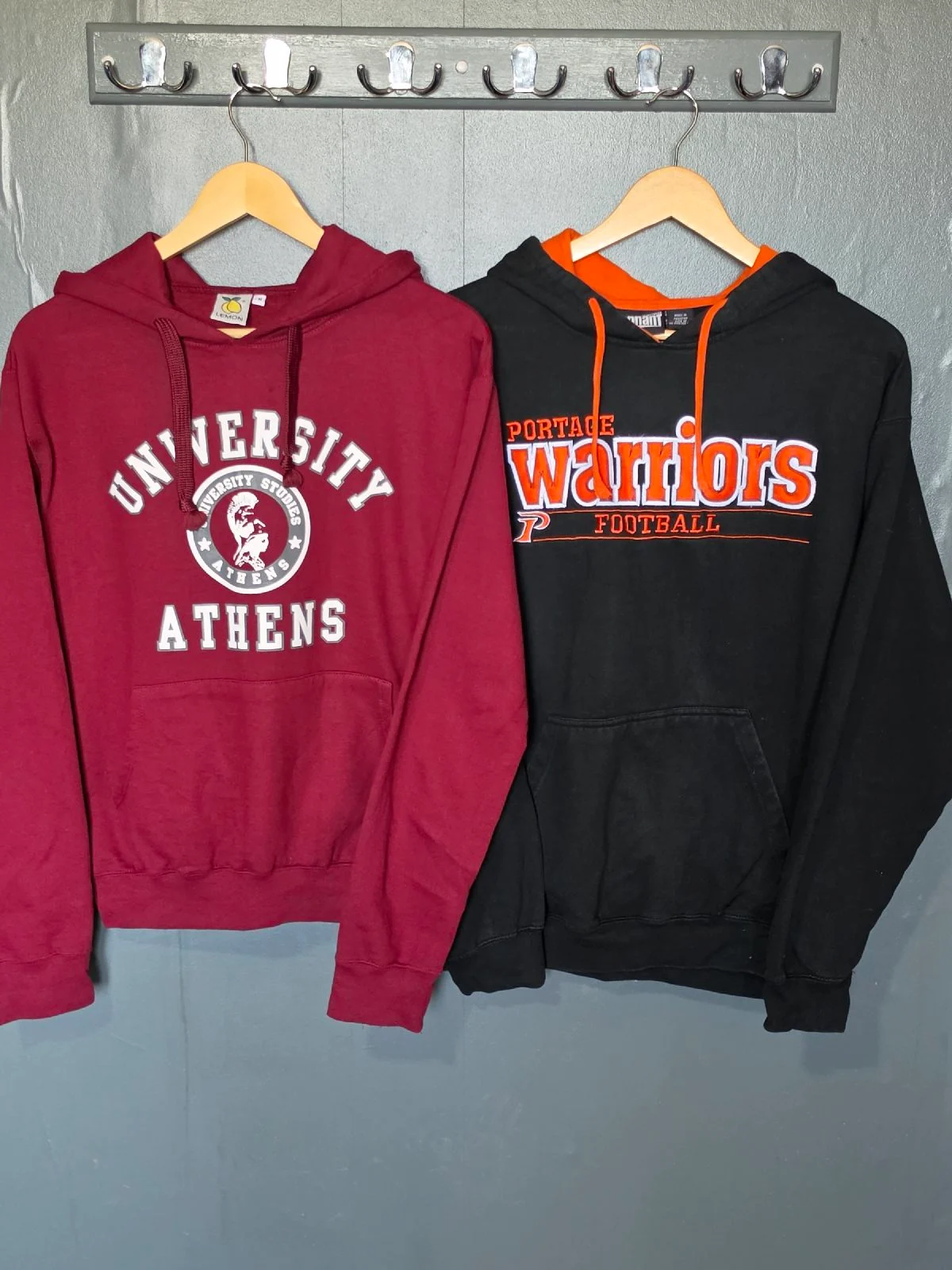 Vintage Style Graphic Hoodie Bundle - Pennant & Lemon Collection - Men’s Size M - 2 Pack