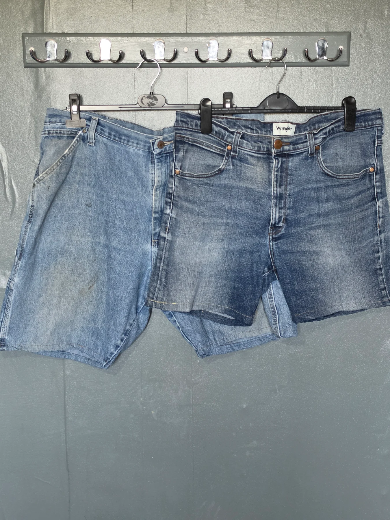 Bundle x2 Men's Wrangler Denim Jorts W38 Baggy Cut Off Shorts Carpenter & Arizona