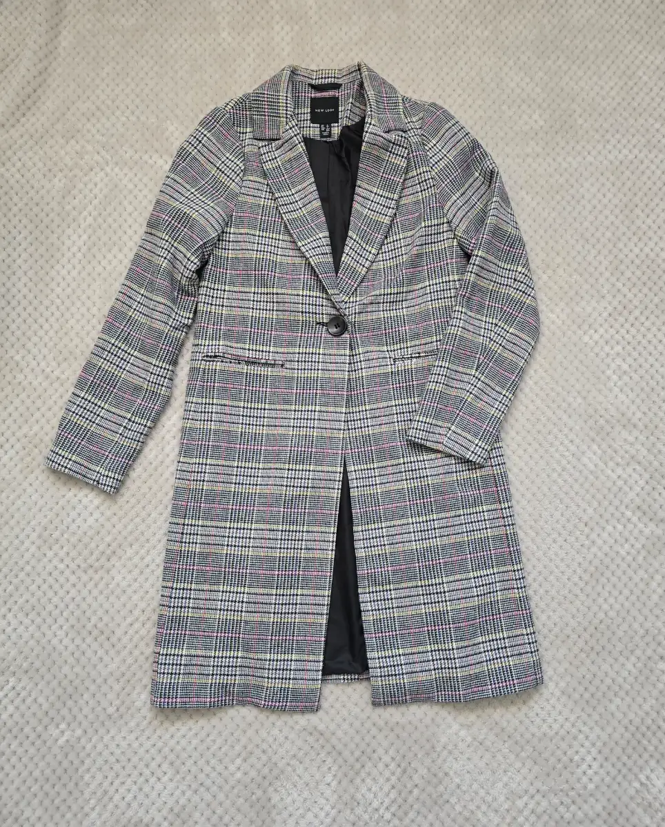 New Look Woman's Longline Coat Grey/Multi