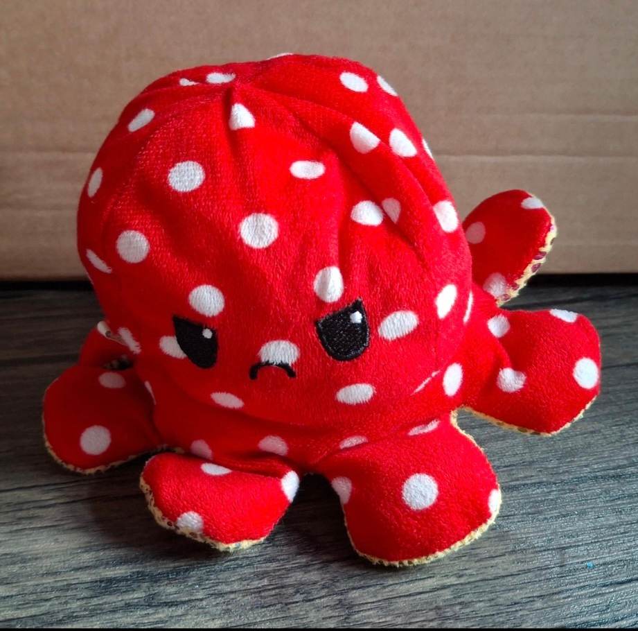 Reversible Octopus Plush Toy, Often Referred to As a "Mood Octopus"