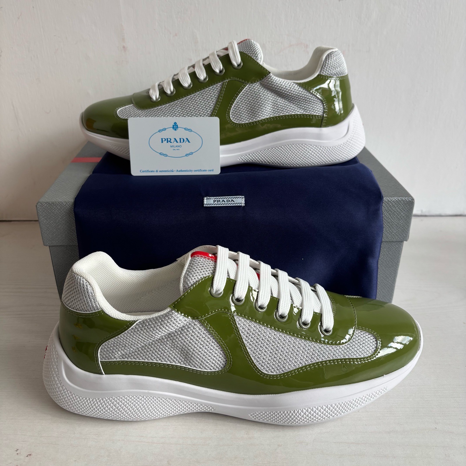 American Prada Cups Olive Green UK 8