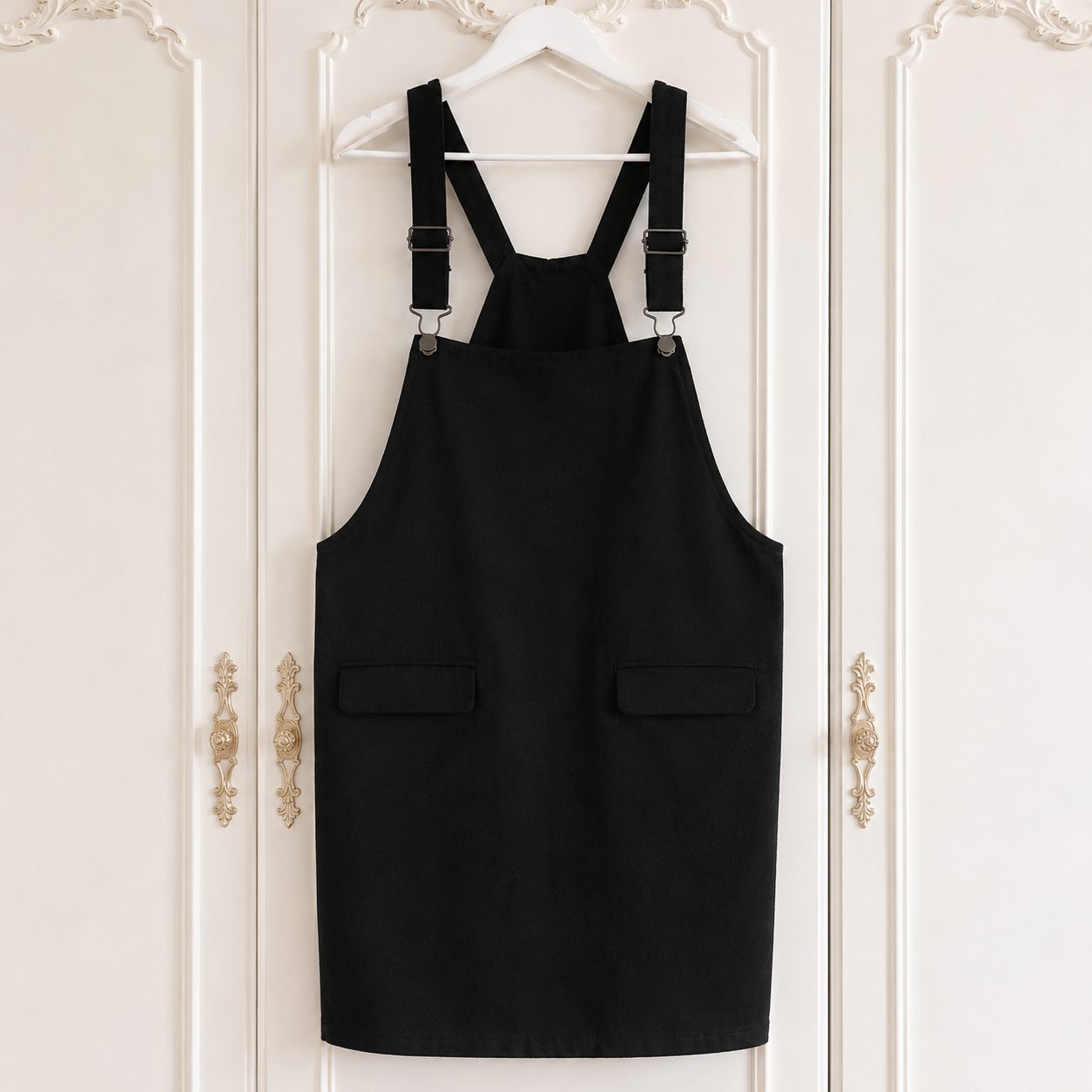 TU Black Pinafore Dungaree Dress Size 18