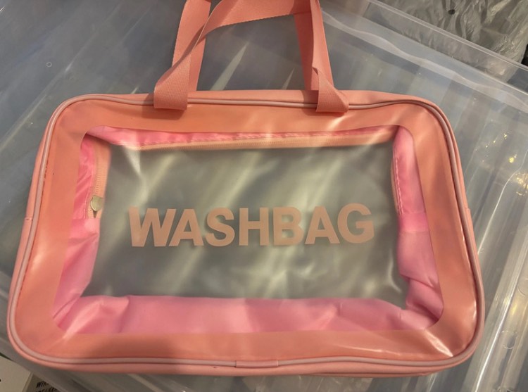Pink toiletry bag for travel