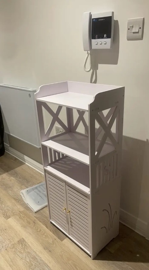 Modern white storage cabinet