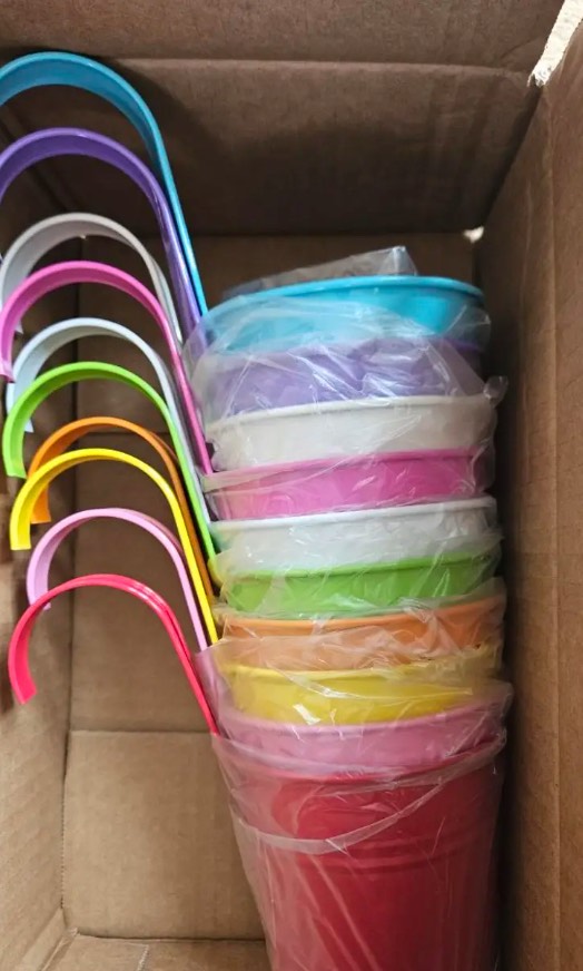 10pcs flower pots multi coloured