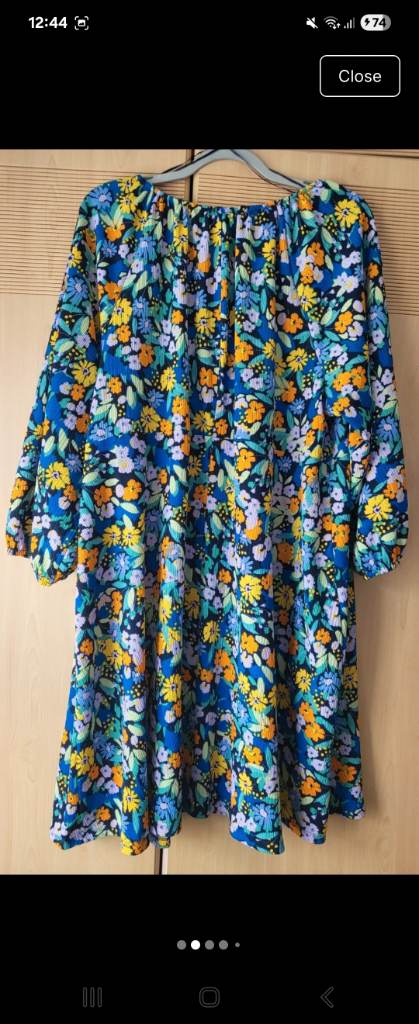 NEW Papaya Matalan Vibrant Floral Crinkle Smock Dress - Size 22