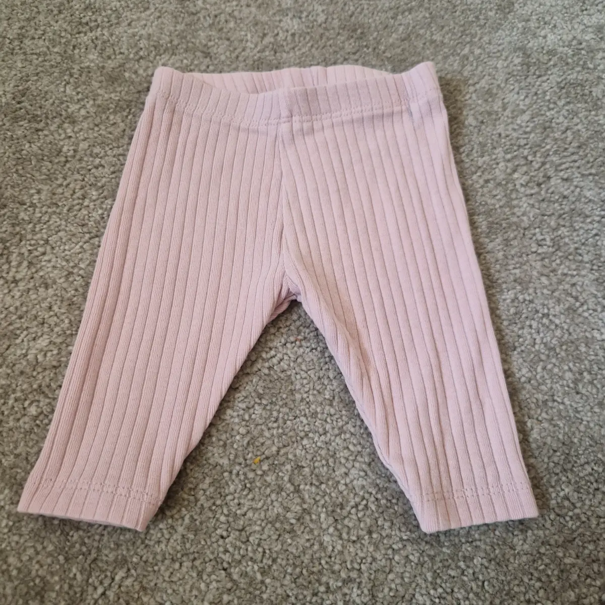 Next Baby Pink Ribbed Leggings Up To 1 Month Soft Cotton Stretch Newborn 56cm