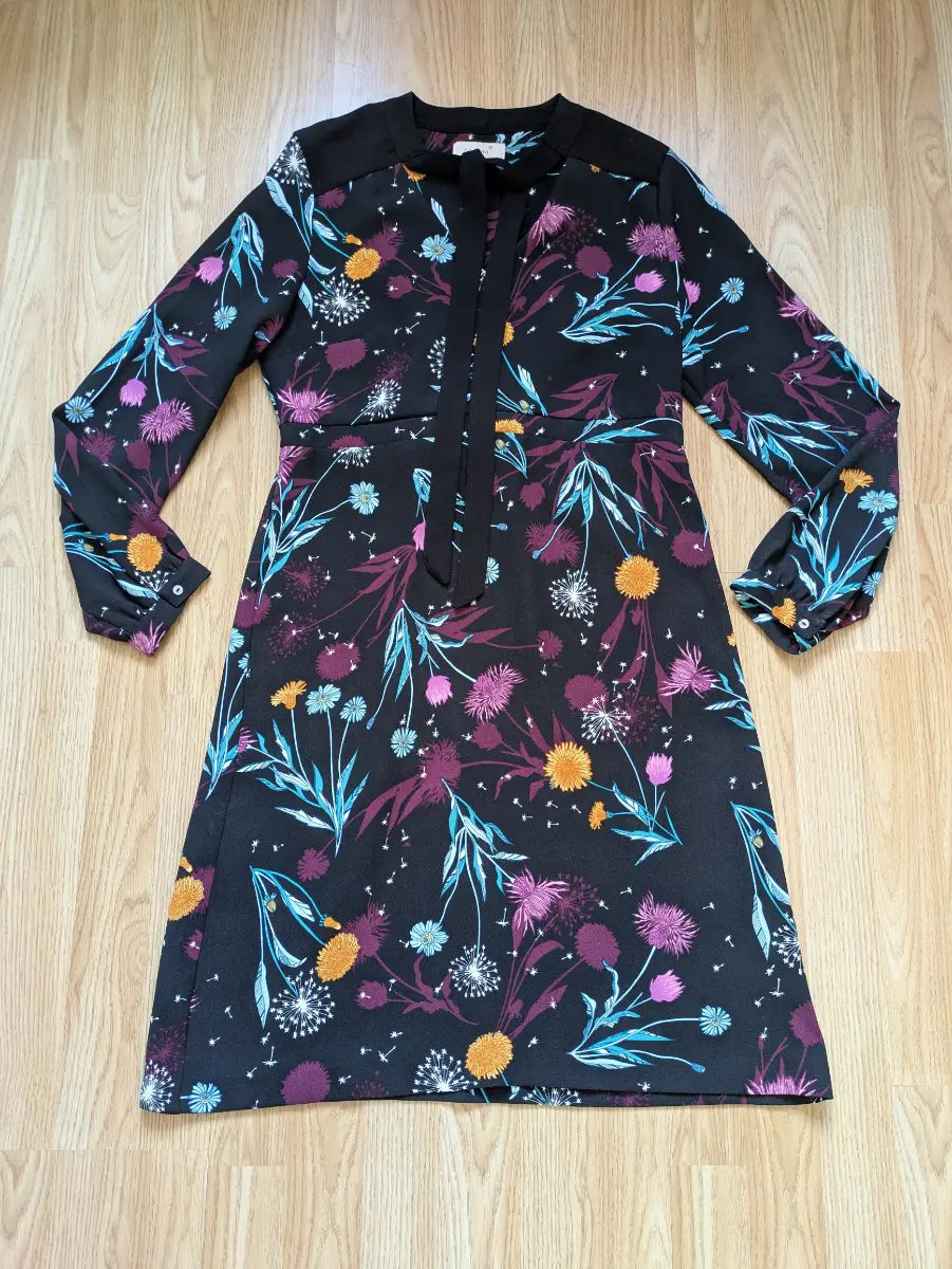 M&S Per Una Black Floral Dress | Size 12