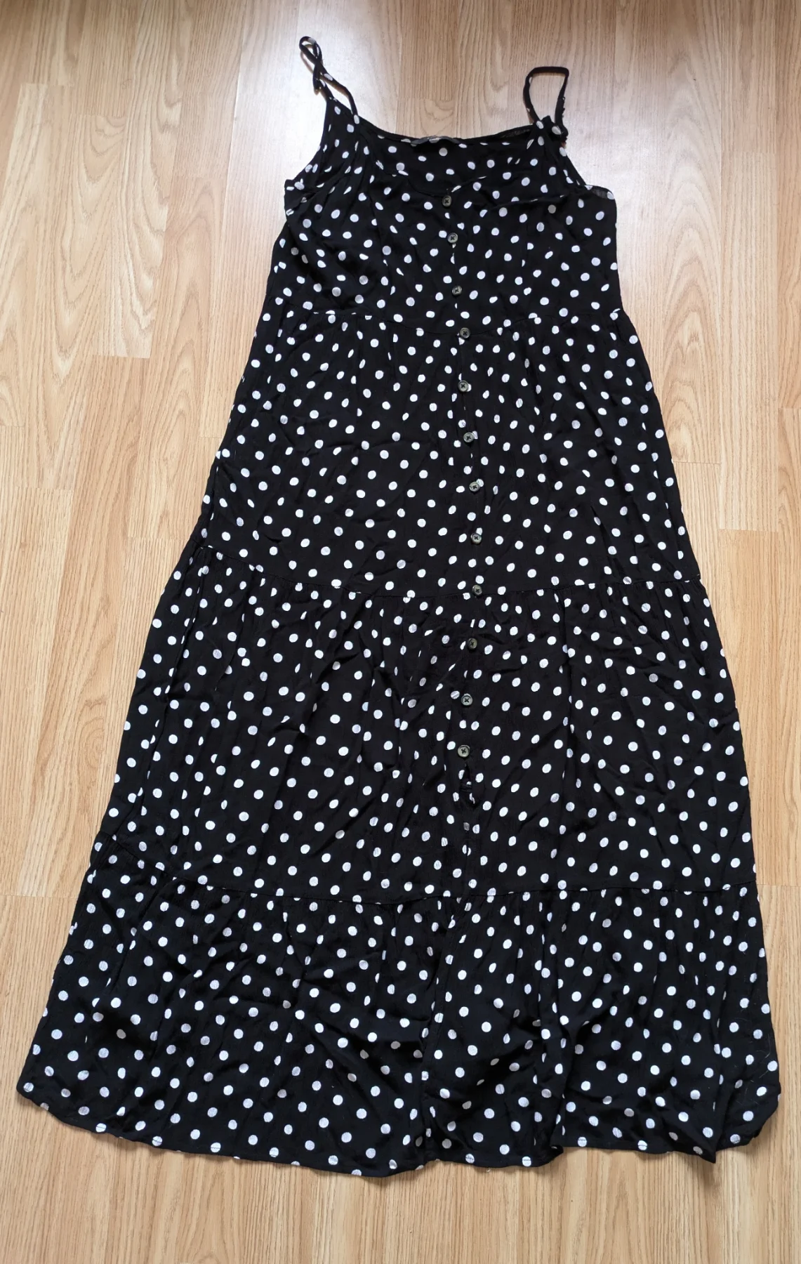 George Dark Blue / Black Polka Dot Maxi Dress | Size 12/14 (Medium)