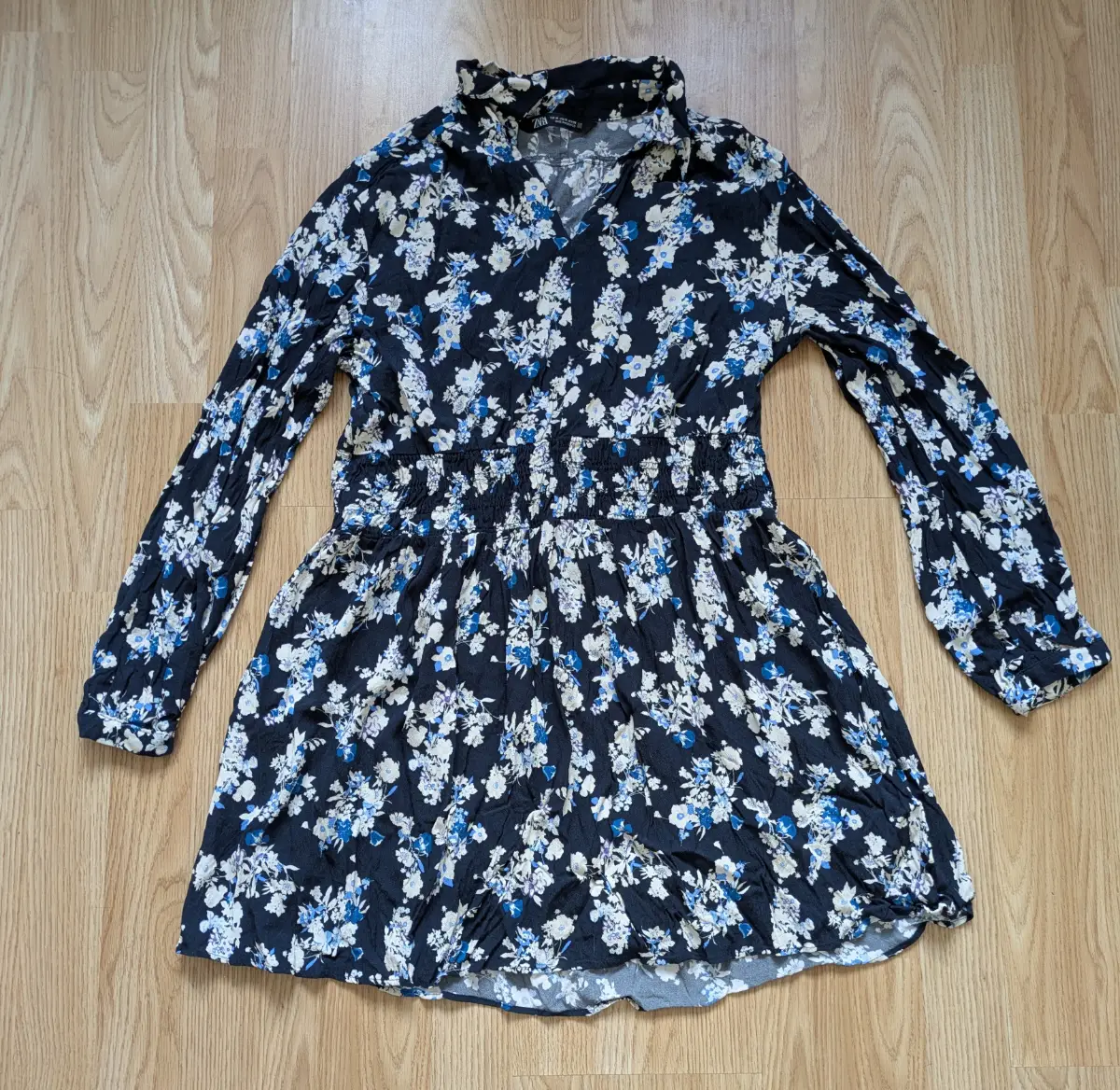 : Zara Navy Floral Tunic Dress | Size Medium (UK 12/14)