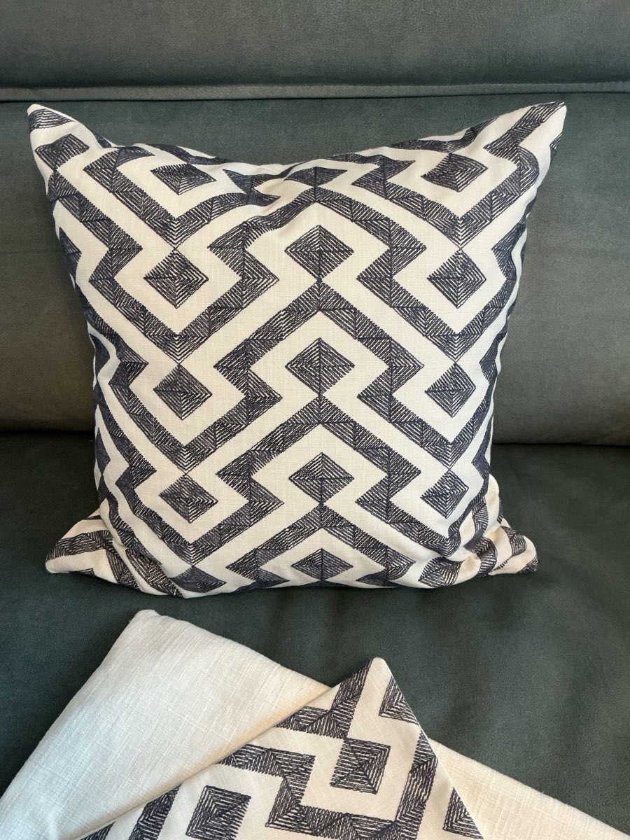 Meeko Geometric Cushion Black & Neutral Colour Tones