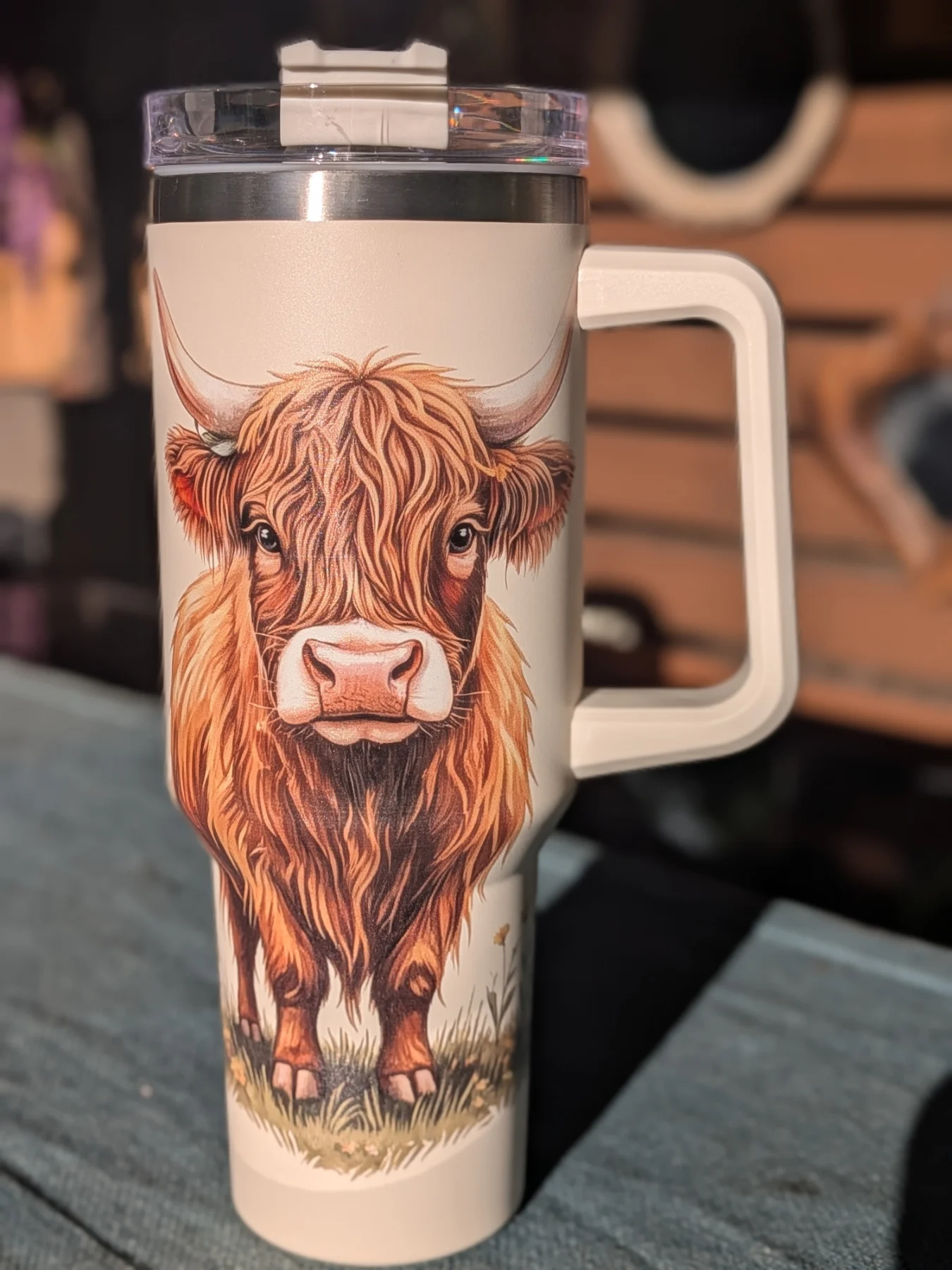 Highland Co Scotland Highland Cow Stainless Steel 32oz Travel Cup with Lid Straw