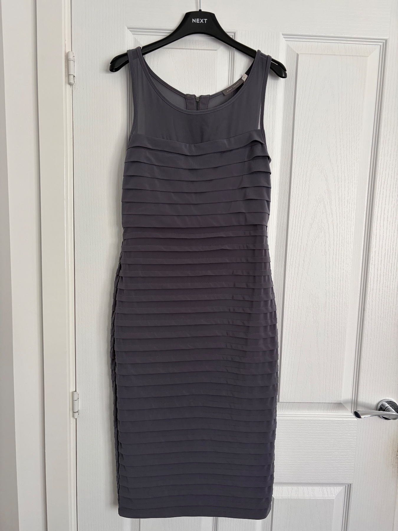 Absolutely Stunning 💕 Mint Velvet Grey/Blue Dress Back Zip Size Uk 10