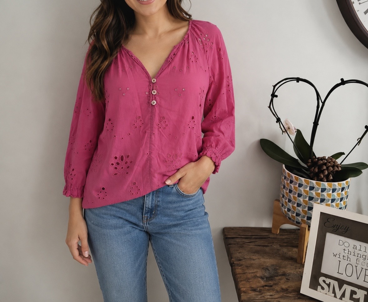 Pretty pink Marks and Spencer’s pink summer blouse size 8 petite excellent condition