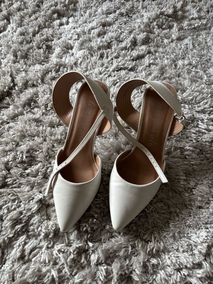 New look white heels  Size 3