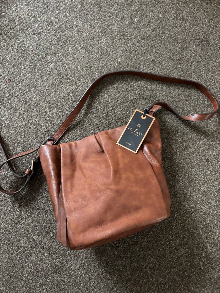 BNWT Next Tan Real leather bag