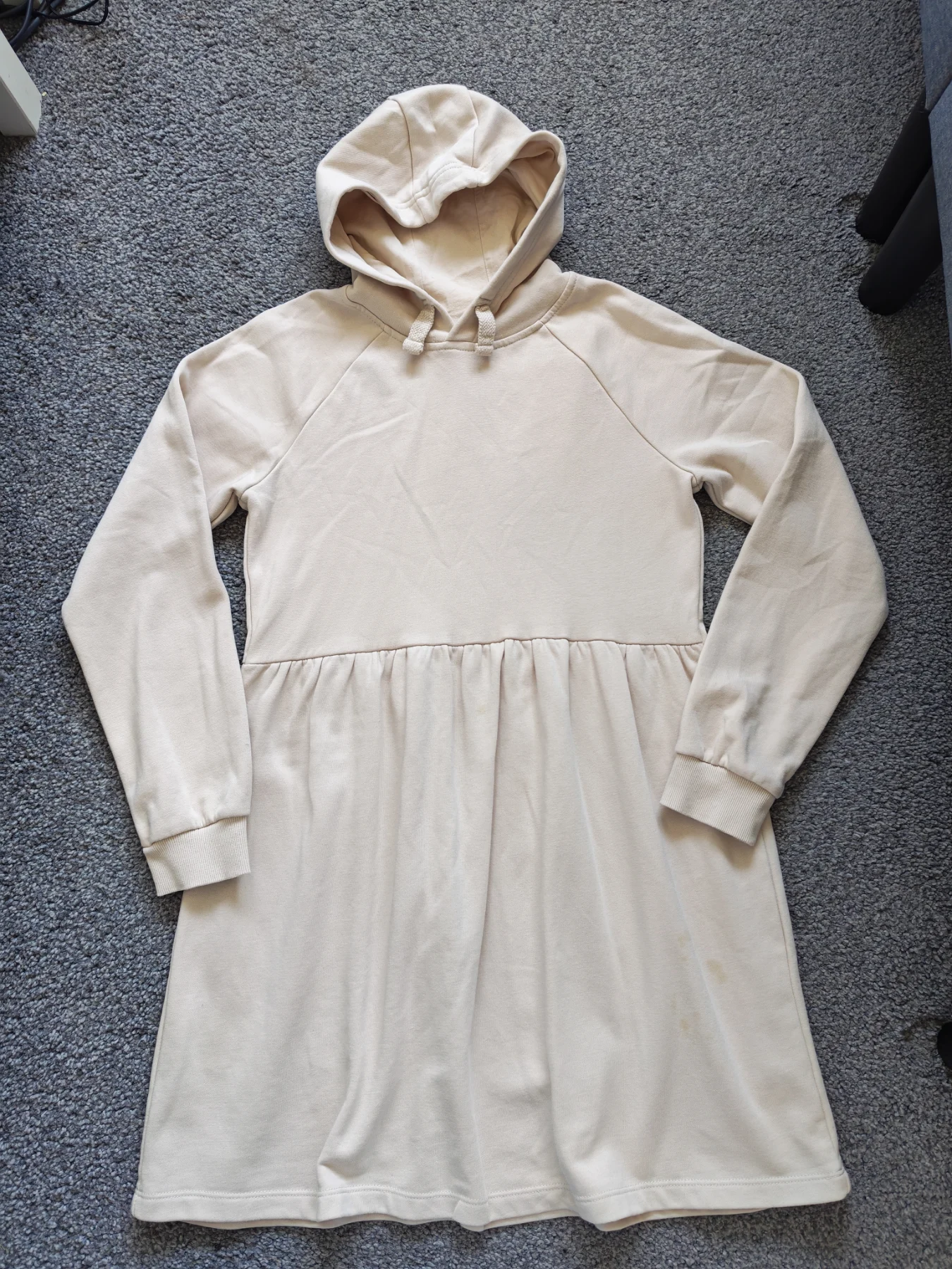 Girls beige hoodie dress - 12-13 years
