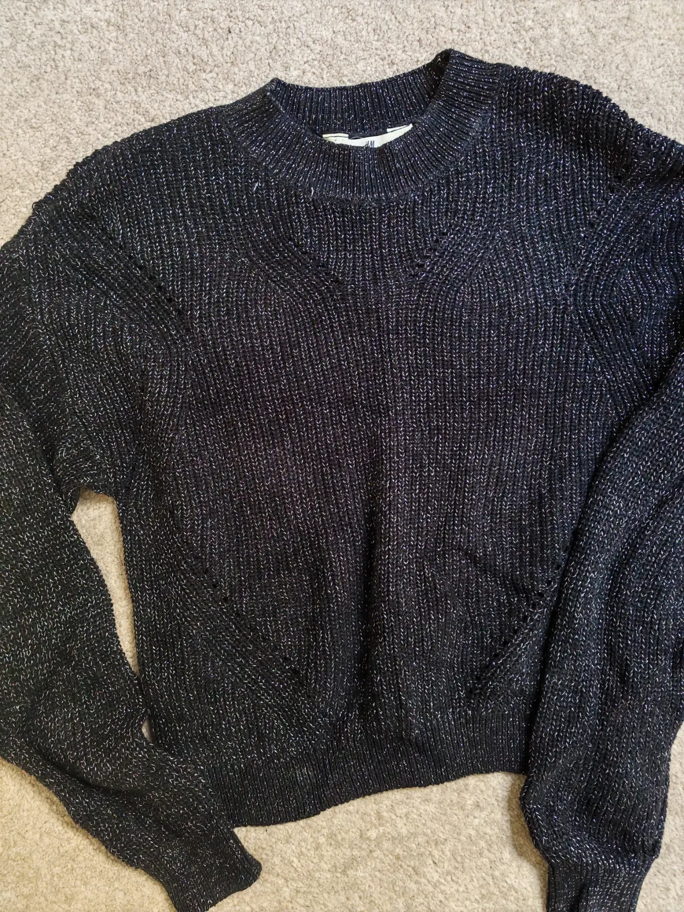 H&M sparkly black jumper - 12-14 years