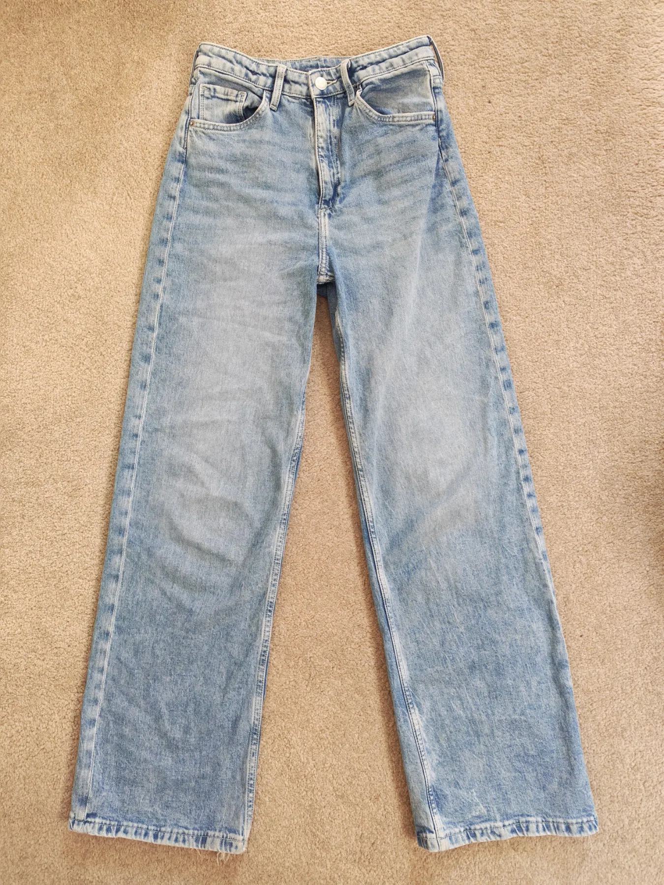 H&M light blue wide leg jeans - 12-13 years