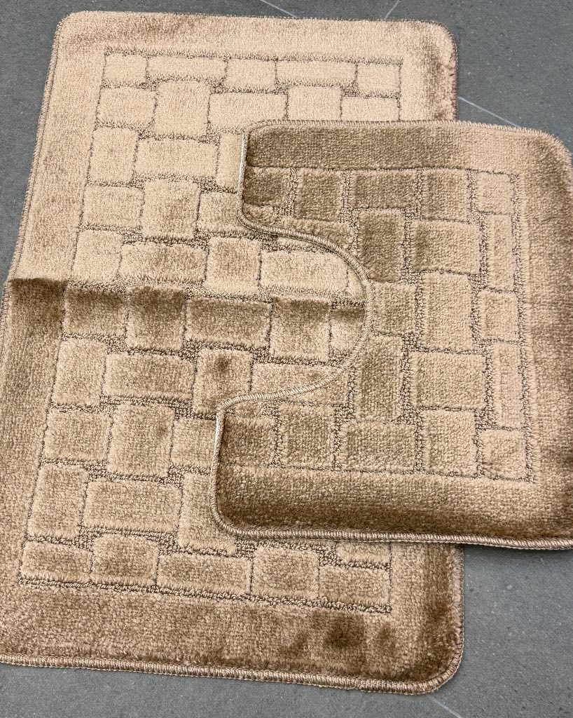 Bronze / Brown Colour Bathroom Mats ~ Anti Slip and Machine Washable
