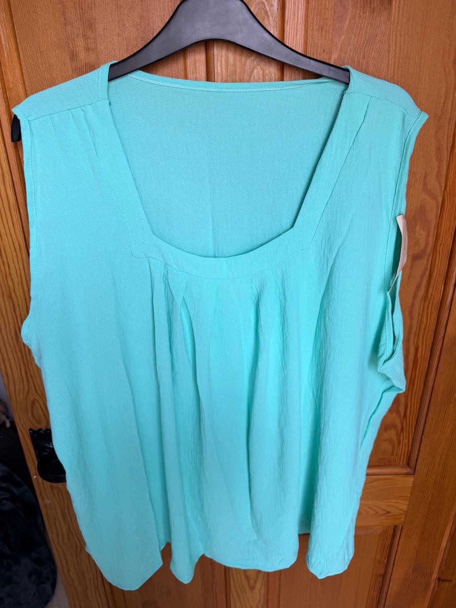 Made in Italy turquoise oversized sleeveless blouse/vest one size