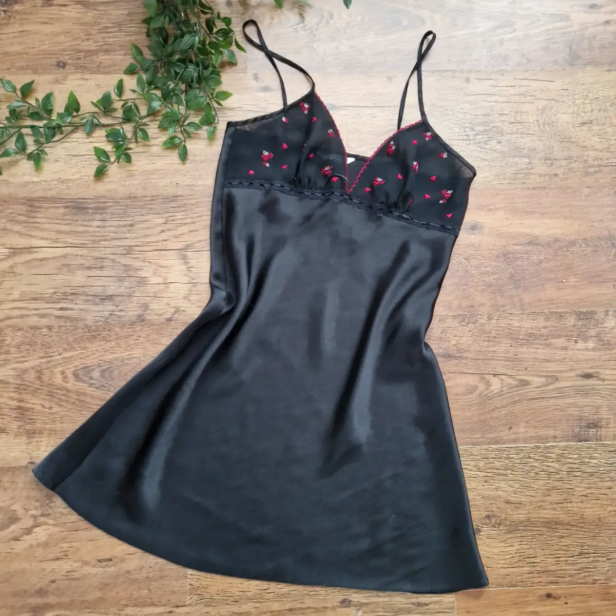 y2k dorothy perkins black satin night dress size uk 10