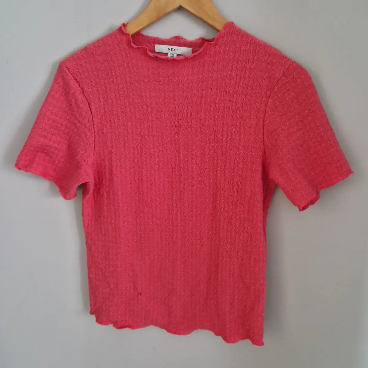 Next red pink short sleeve top size uk 12