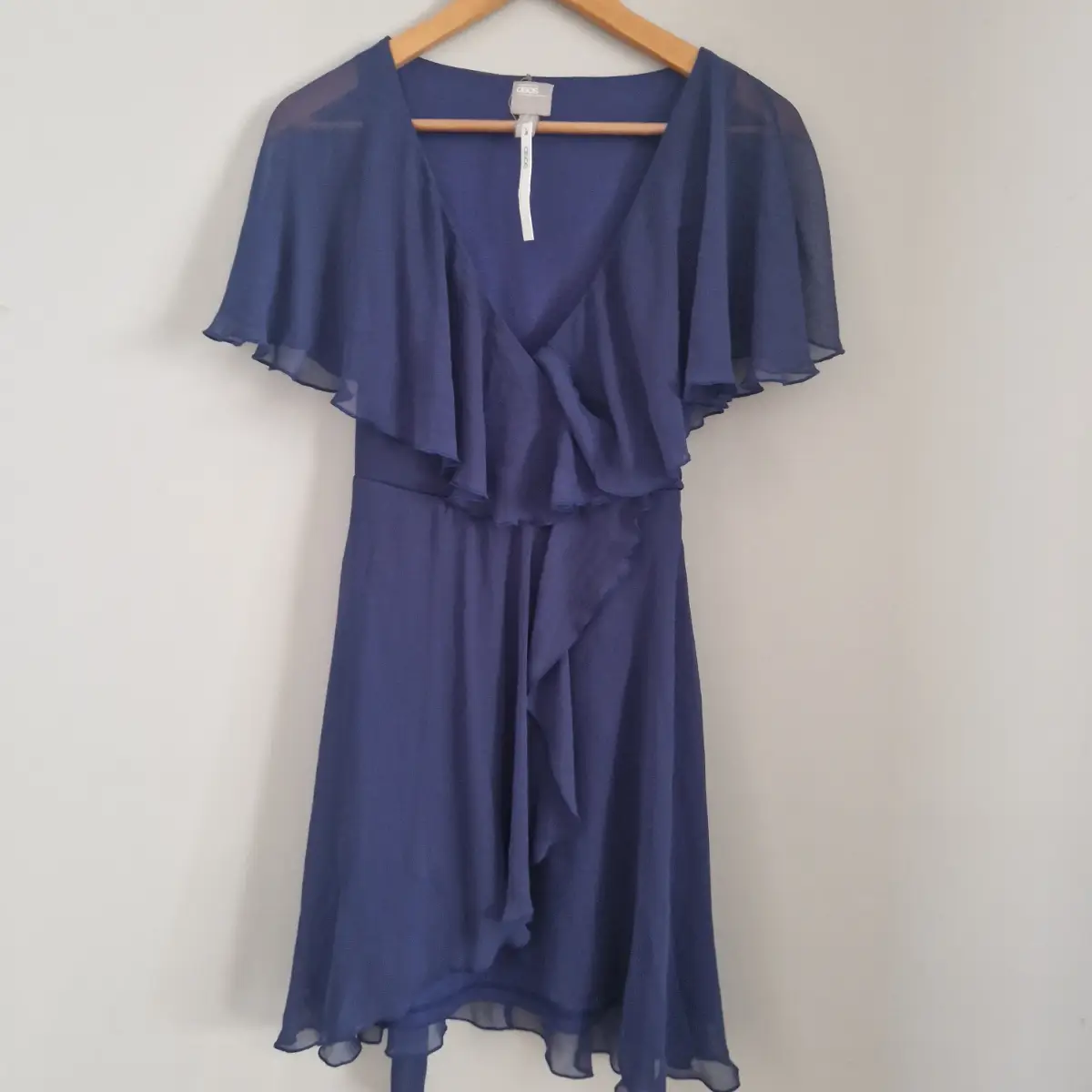 Asos navy short sleeve occasion dress size uk 8