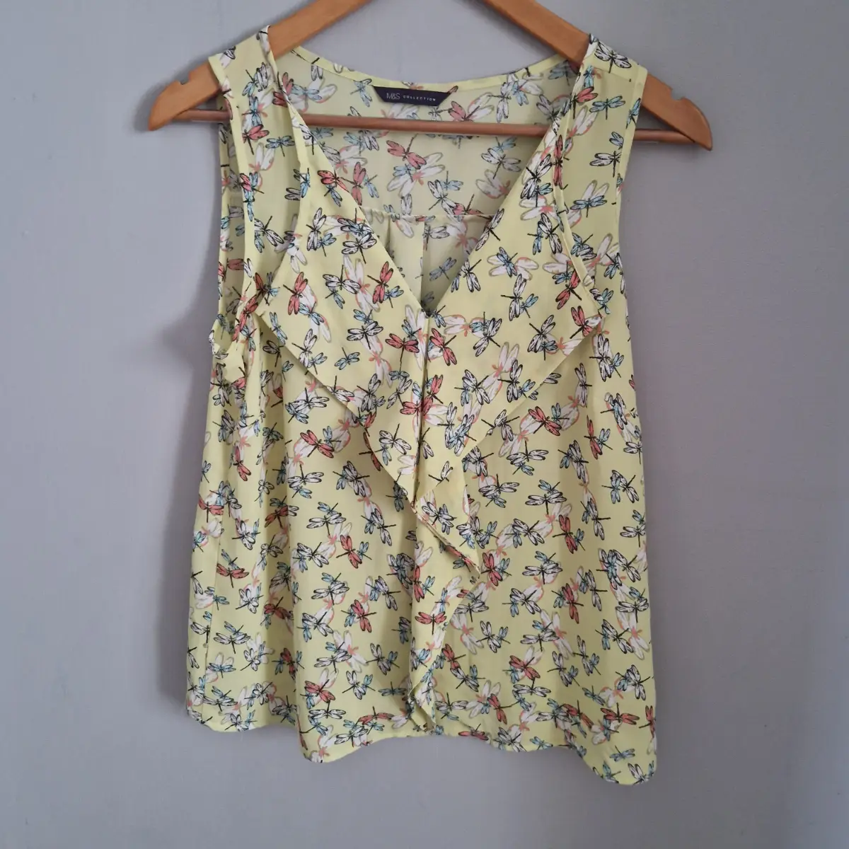 m&s yellow floral top size uk 12
