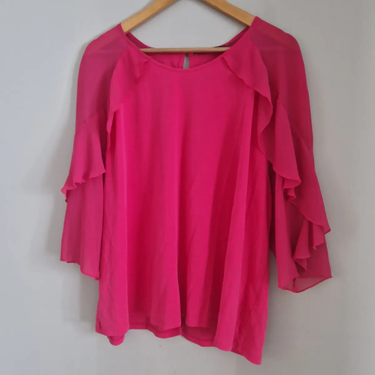 M&S pink sheer sleeve blouse size uk 20