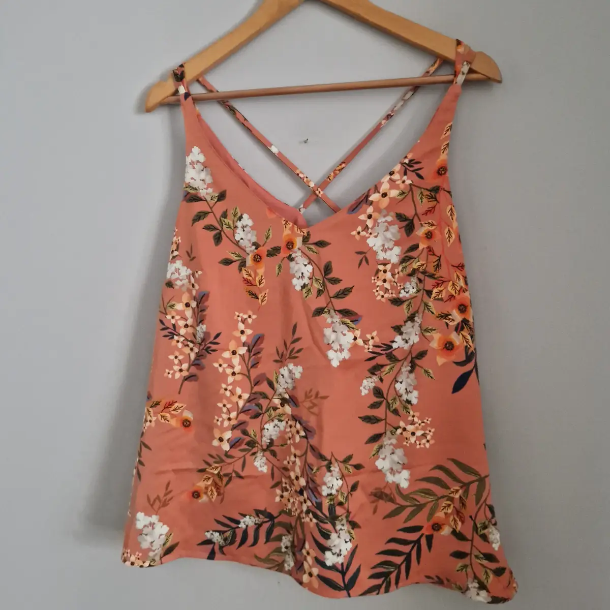 F&F coral floral top size uk 14