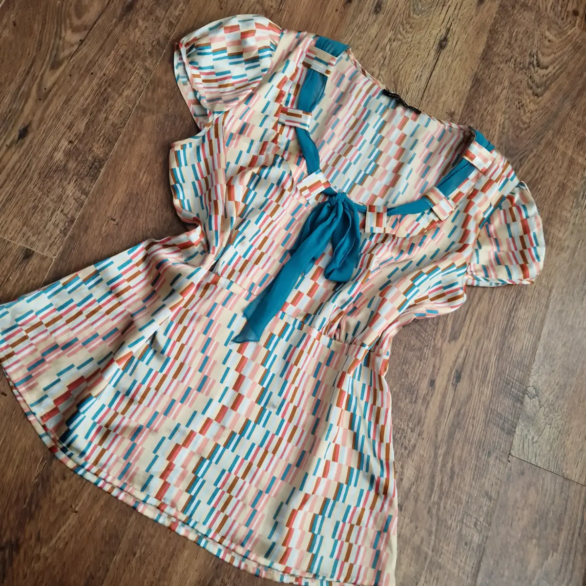 david emanuel multicoloured satin touch y2k top size 14