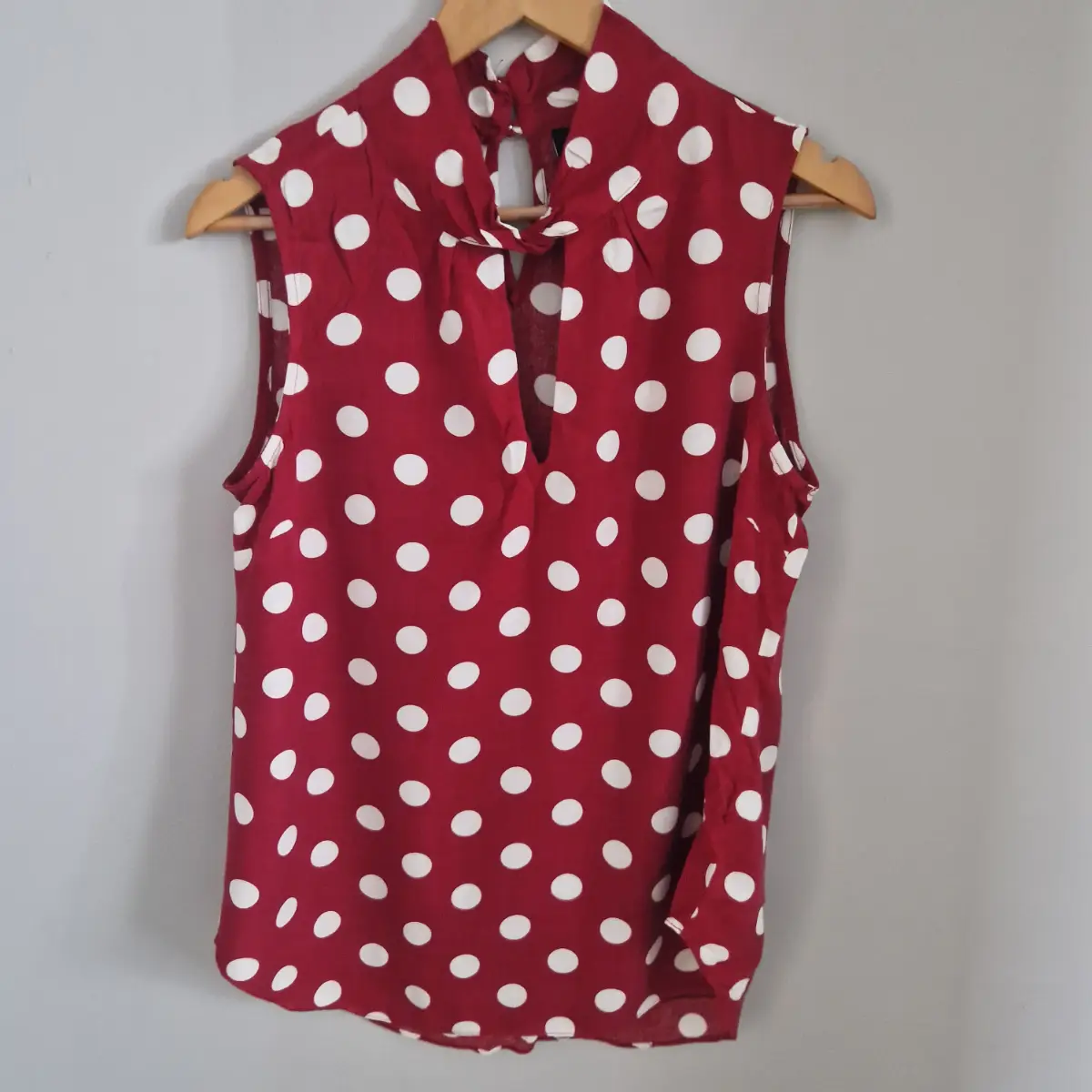 Wallis red polkadot top size uk 12