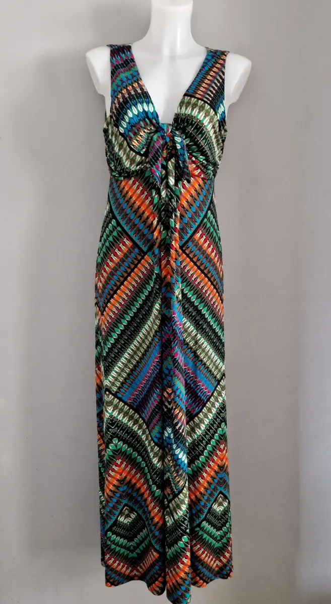anna field multicoloured summer holiday maxi dress size uk 12