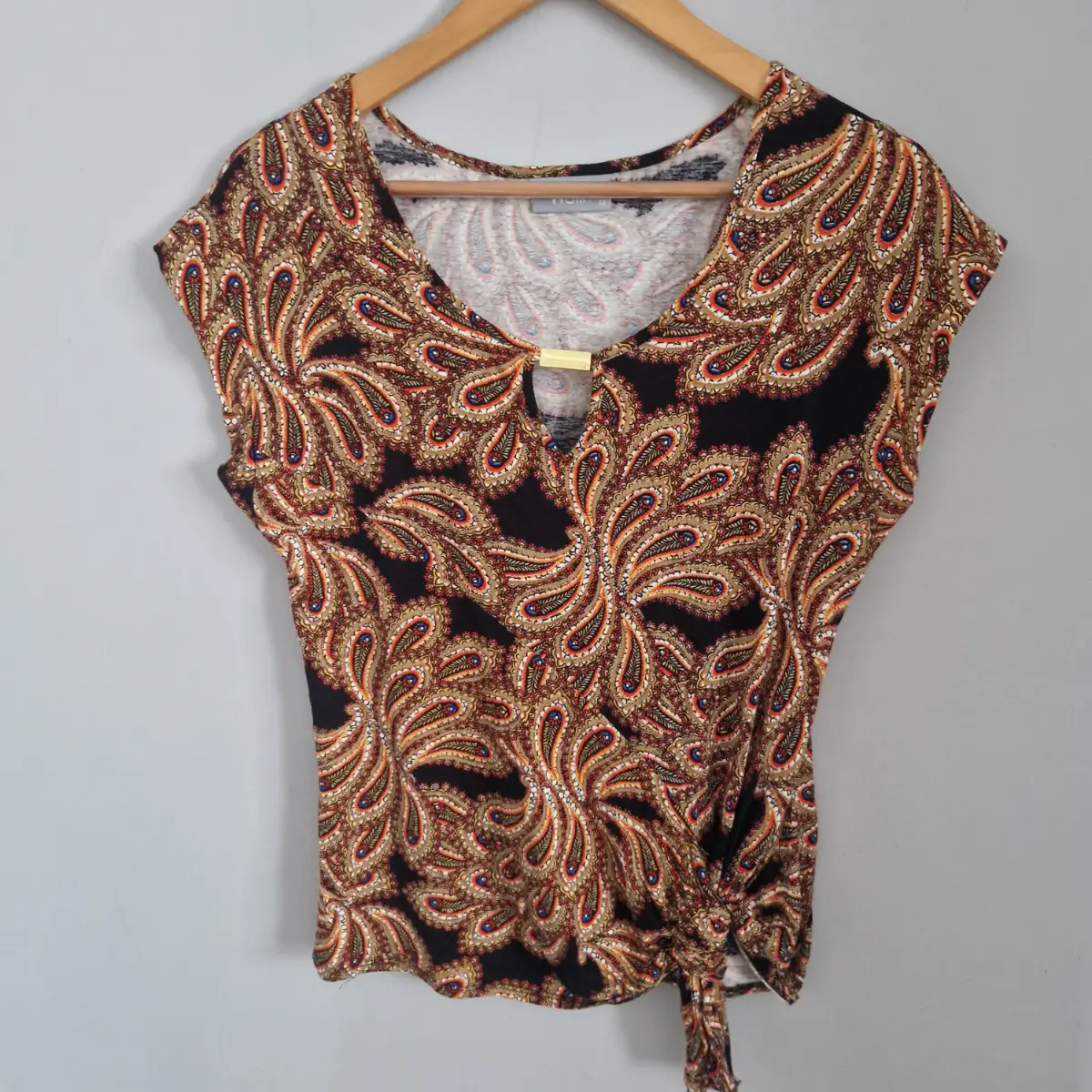 wallis y2k style brown mix top size uk 12