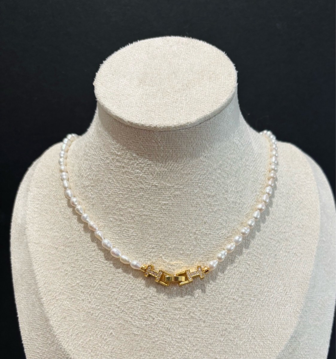 Genuine freshwater Pearl rice pearl necklace